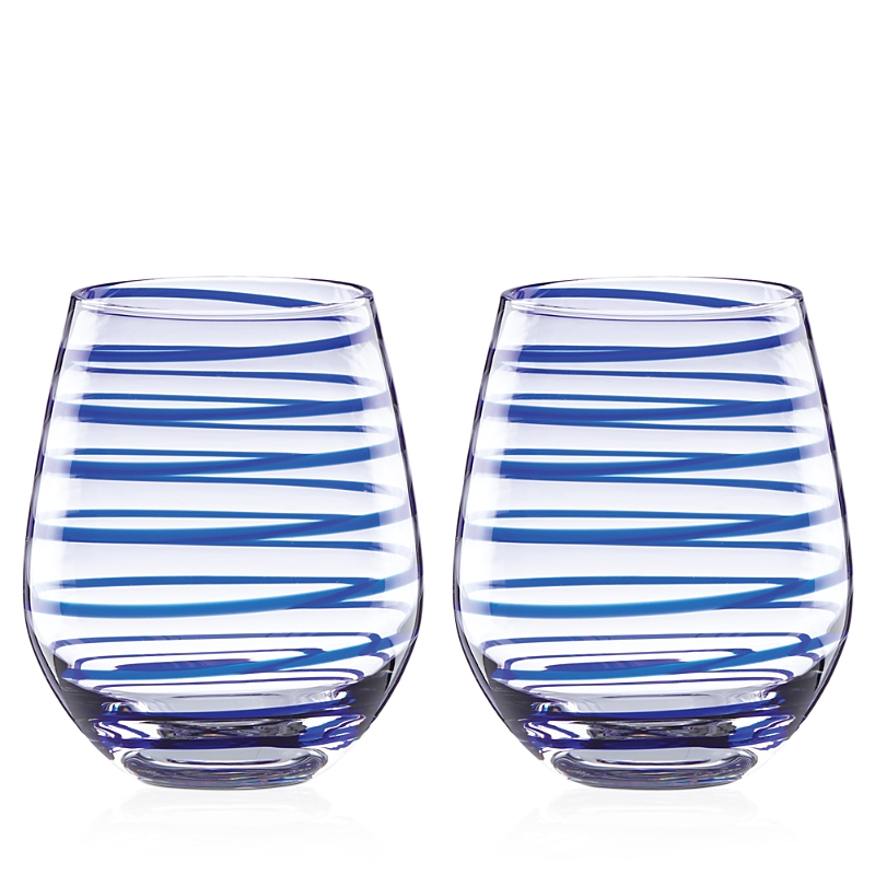 kate spade new york Charlotte Street Stemless Wine Glass, Set of 2