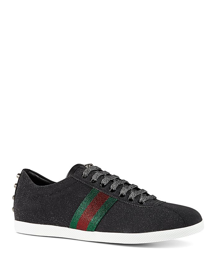Gucci men's bambi web metallic sneakers outlet