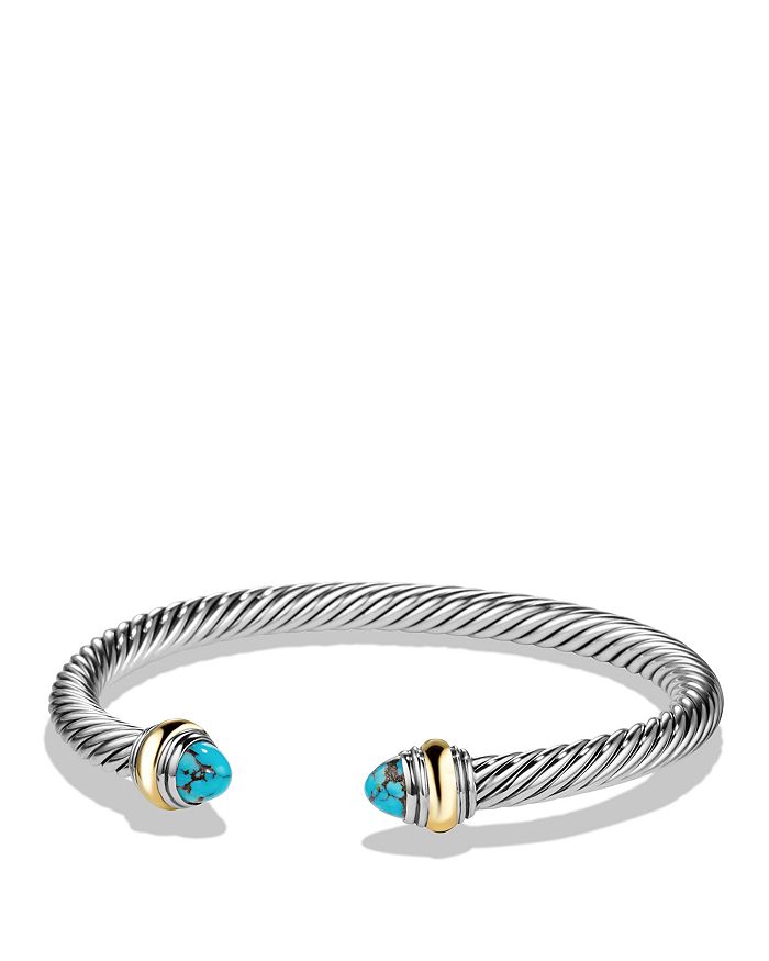 David Yurman Cable Classics Bracelet With Gemstone And Gold In Turquoise