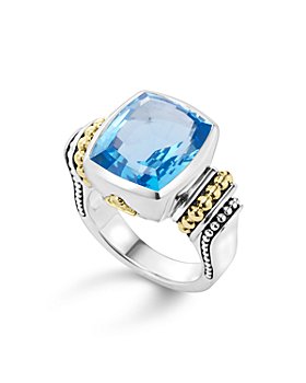 LAGOS - 18K Gold and Sterling Silver Caviar Color Medium Rings with Gemstone