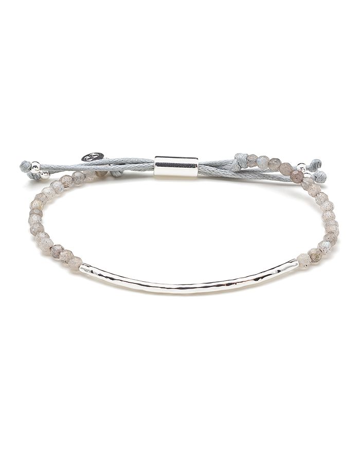 Gorjana Silver-tone Stone Beaded Bracelet In Labradorite/silver