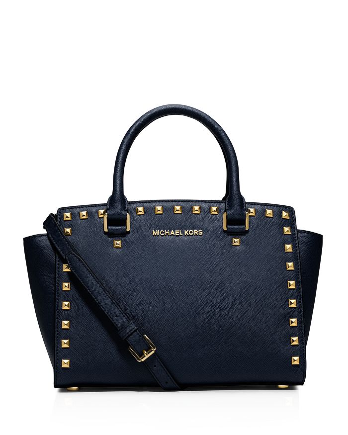 Michael+Kors+Selma+Mini+Crossbody+Saffiano+Leather+Handbag+Purse+Blue for  sale online
