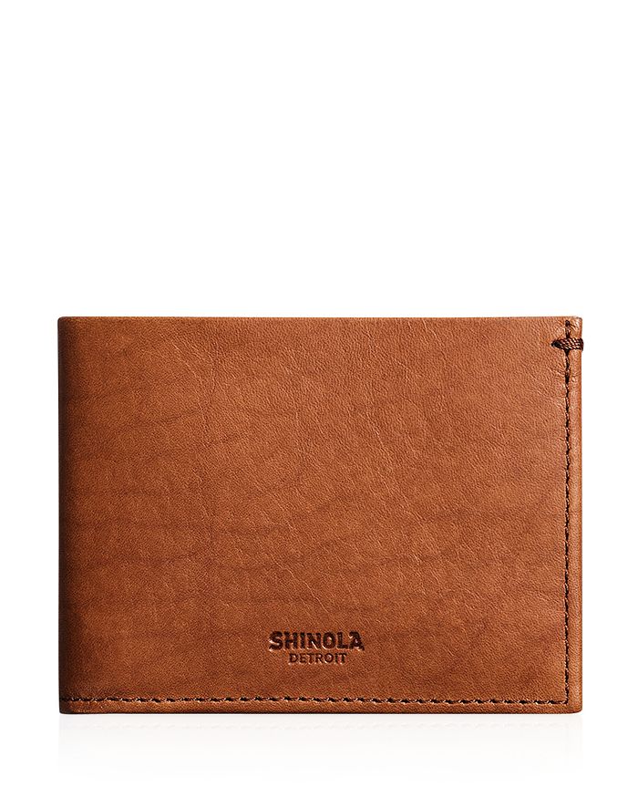 Shinola Slim Bi-fold Wallet In Bourbon