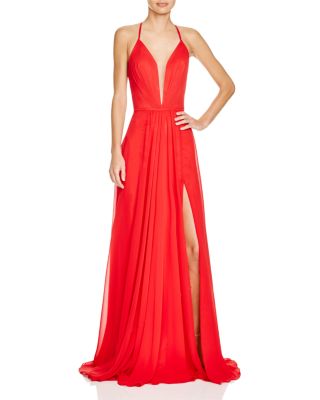 faviana couture illusion plunge gown