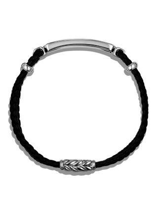 Men's Exotic Stone Station Black Leather Bracelet with Black Onyx
