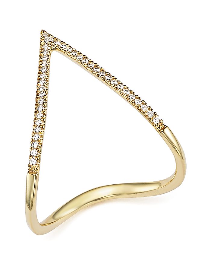 Bloomingdale's Diamond Pavé Chevron Ring in 14K Yellow Gold, .15 ct. t ...