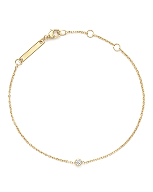 Zoe Chicco 14K Yellow Gold Chain Bracelet with Bezel-Set Diamond