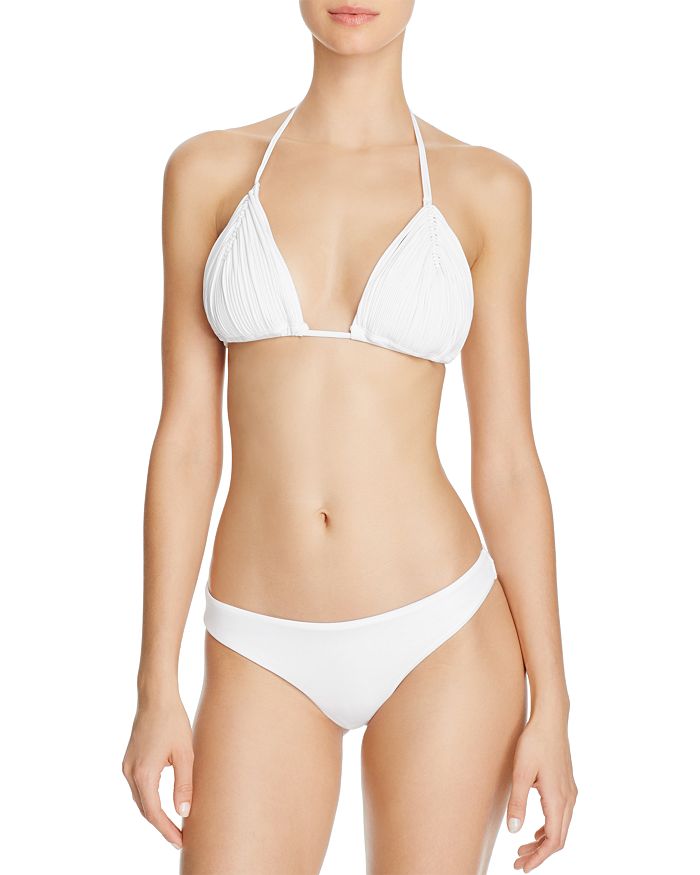 Shop Pq Swim Isla Triangle Bikini Top In Waterlily