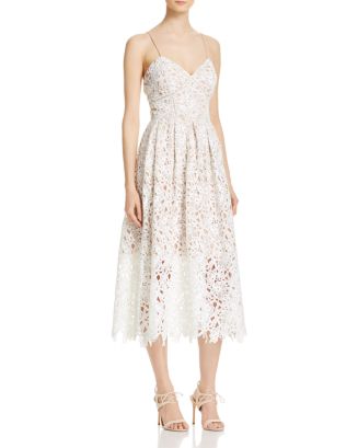 Avery G Lace Tea-Length Dress | Bloomingdale's