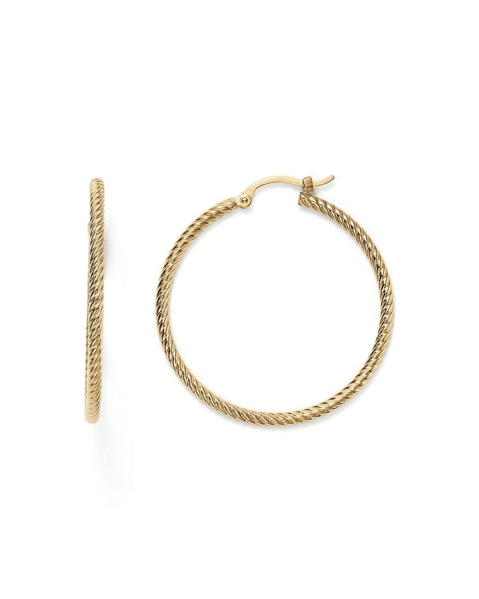 Bloomingdale's 14k Yellow Gold Twisted Hoop Earrings - 100% Exclusive