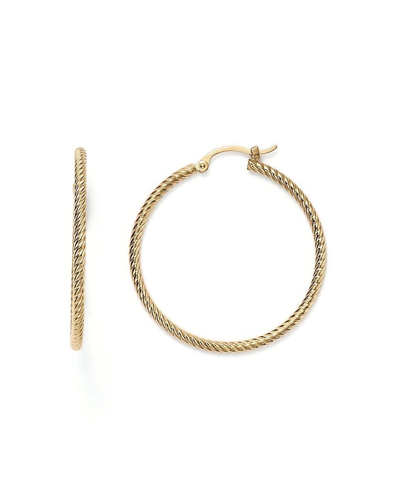 Bloomingdale's 14k Yellow Gold Twisted Hoop Earrings - Exclusive In Gold