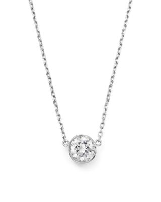Diamond Bezel Set Pendant Necklace 