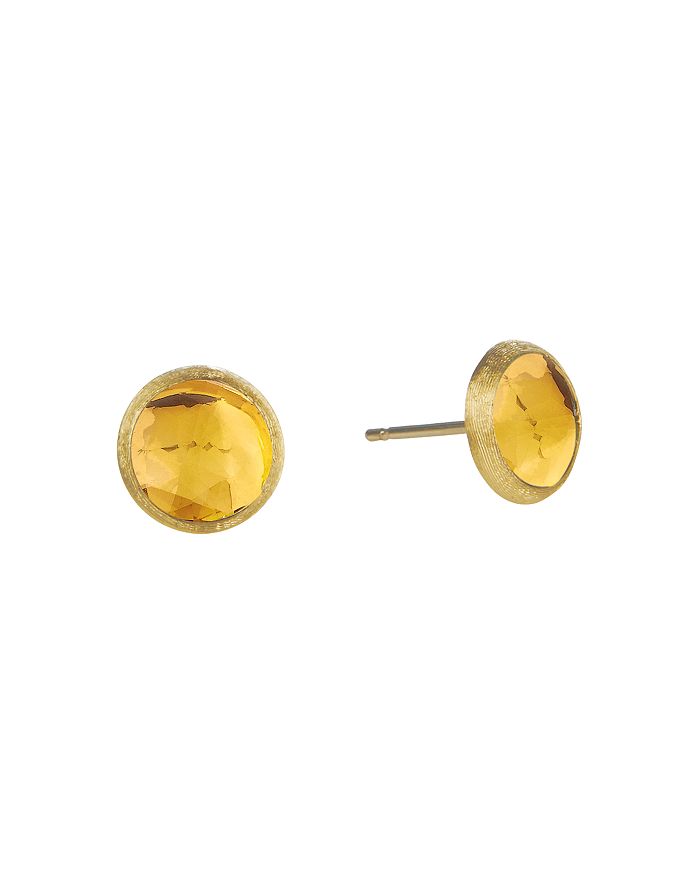 Marco Bicego Jaipur Citrine Stud Earrings In Orange/gold