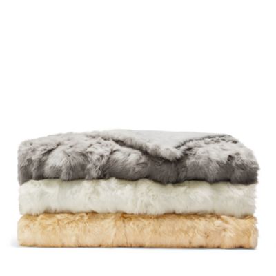 Adrienne landau luxury faux fur throw sale