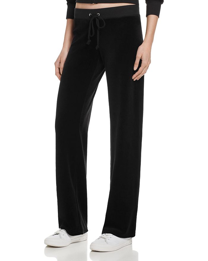 Juicy Couture Women's Side Stripe Velour Sweatpants Black Size