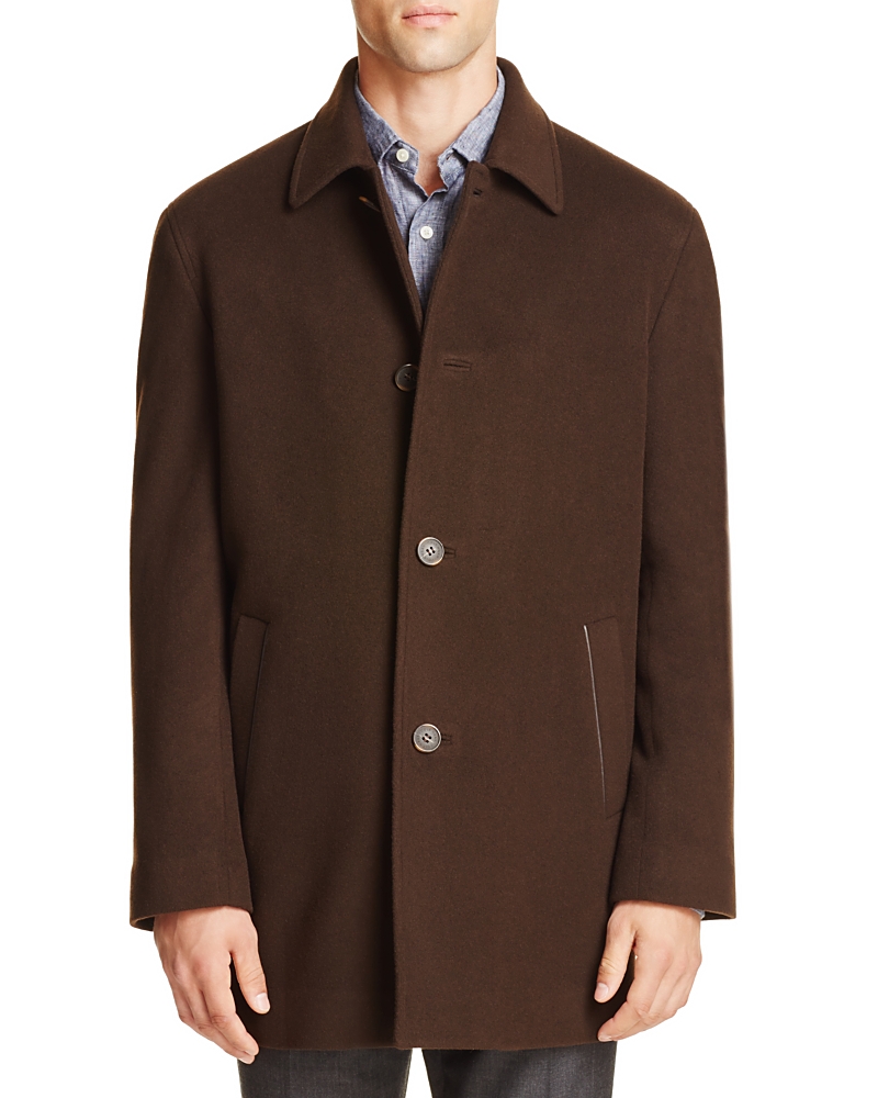 Cole Haan Wool Cashmere Topper Coat In Espresso