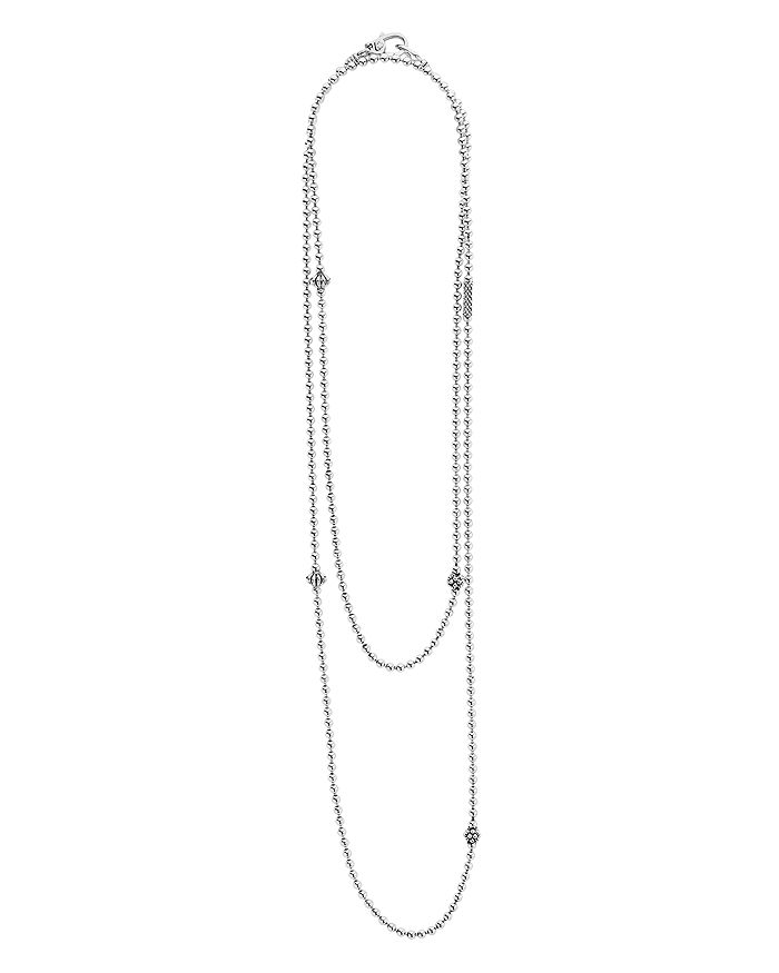 Shop Lagos Sterling Silver Chain Necklace With Caviar Icon Stations, 36