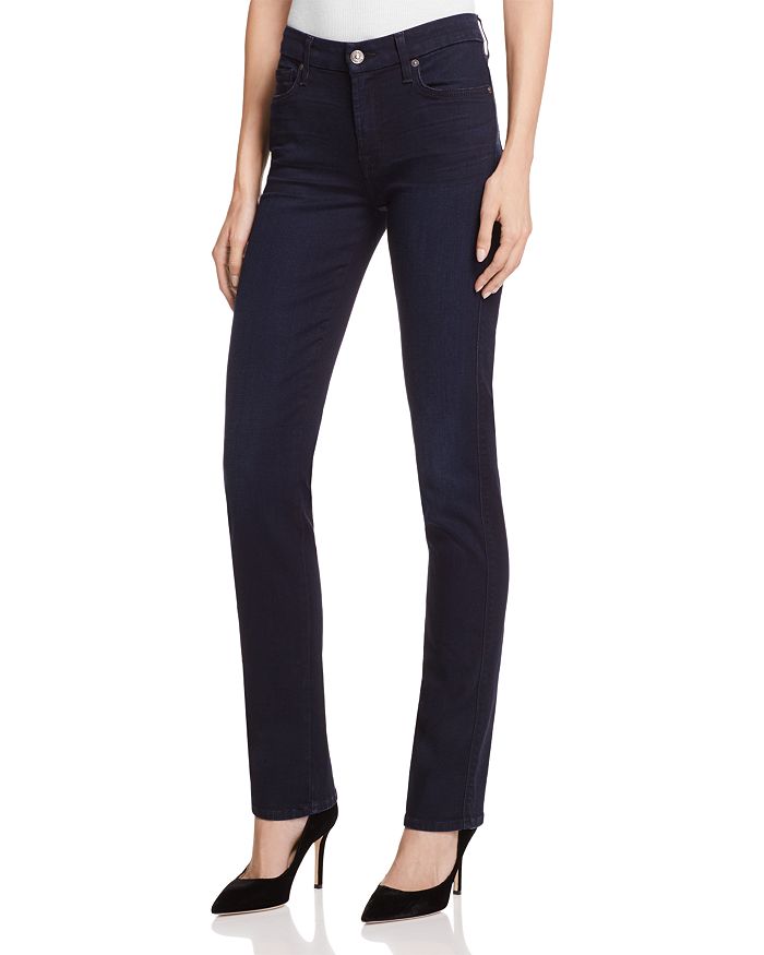 7 FOR ALL MANKIND B(AIR) KIMMIE STRAIGHT JEANS IN BLUE BLACK RIVER THAMES,AU0231913A