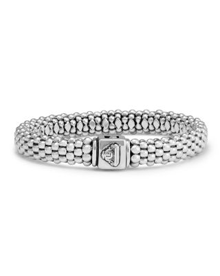 Sterling Silver Caviar Oval Rope Bracelet