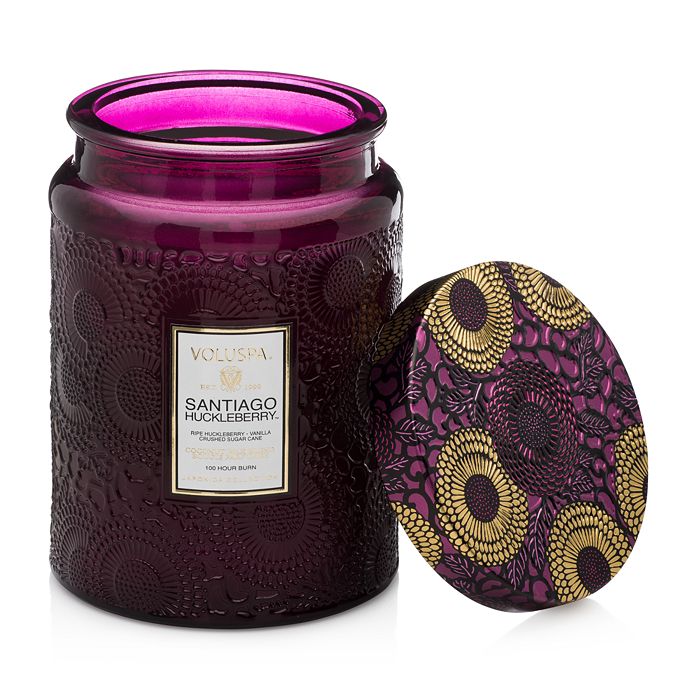Shop Voluspa Santiago Huckleberry Large Jar Candle 18 Oz. In Purple