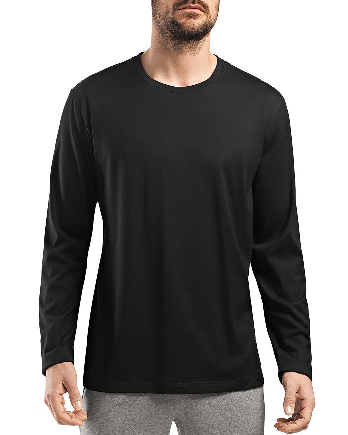 Shop Hanro Night And Day Long Sleeve Shirt In Black