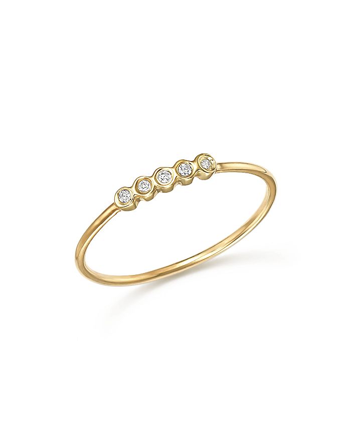 Zoë Chicco 14k Yellow Gold Bezel Diamond Ring In White/gold