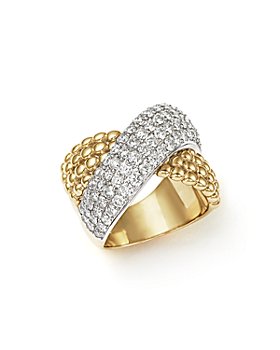 Bloomingdale's - Diamond Crossover Ring in 14K Yellow and White Gold, 2.15 ct. t.w. - 100% Exclusive