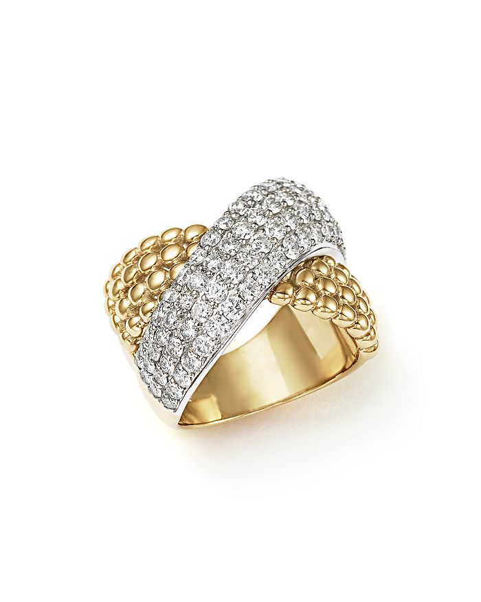 Bloomingdale's Diamond Crossover Ring In 14k Yellow And White Gold, 2.15 Ct. T.w. - 100% Exclusive In White/gold