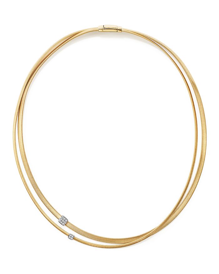 Marco Bicego 18k Yellow Gold Masai Two Strand Diamond Necklace, 17