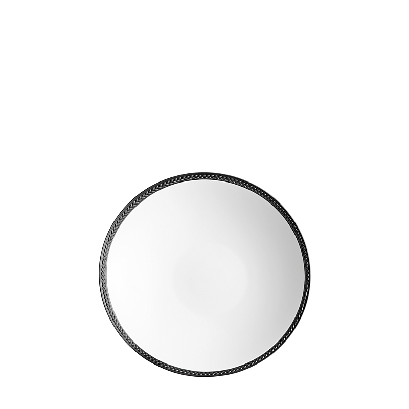 L'objet Soie Tressee Collection Braided Porcelain Plate In White/black