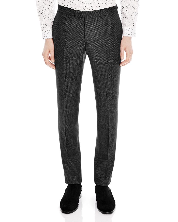 Sandro Notch Micro Check Slim Fit Dress Pants | Bloomingdale's
