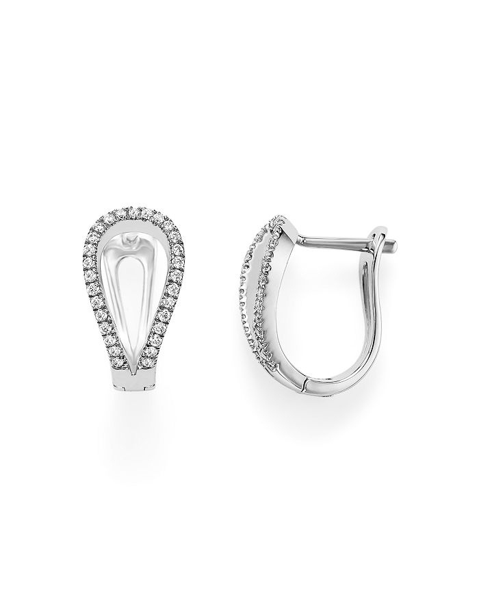 Bloomingdale s Diamond Horseshoe Earrings in 14K White Gold .50