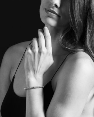 18K Yellow Gold and Sterling Silver Petite Oval Rope Bracelet