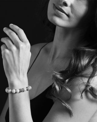 Sterling Silver Caviar Ball Beaded Labradorite Bracelet, 10mm