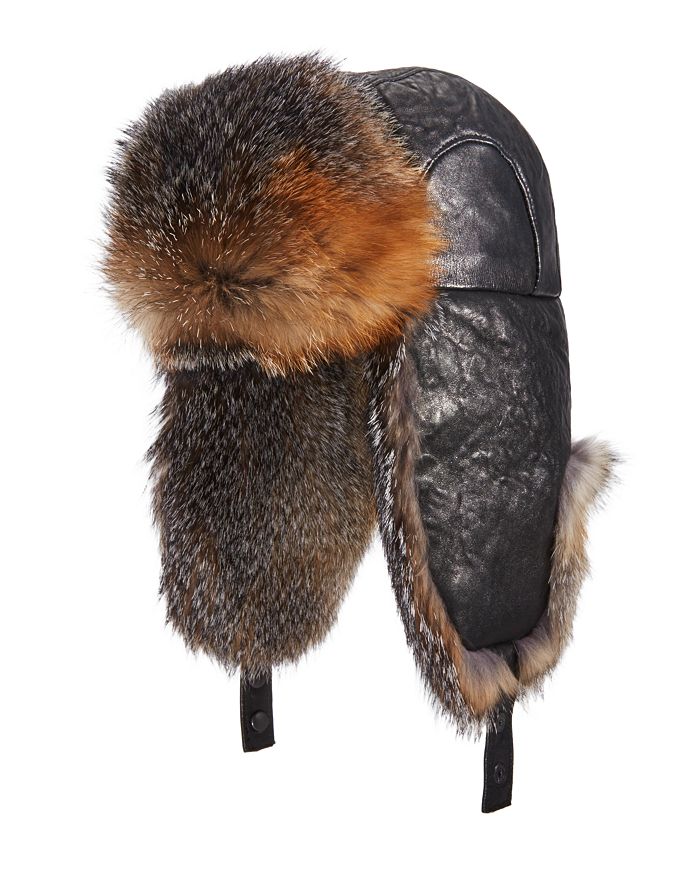 Crown Cap - Leather Fox Fur Aviator