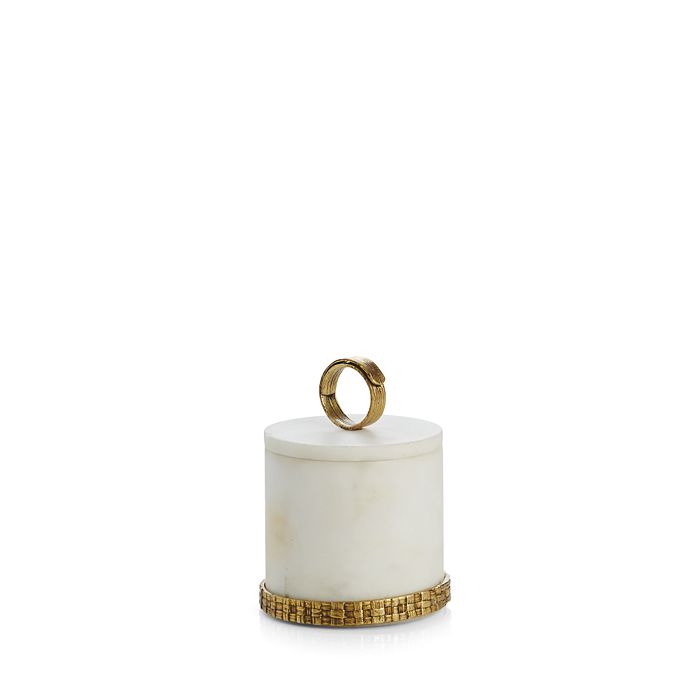 Michael Aram Palm Box Container In Marble/gold