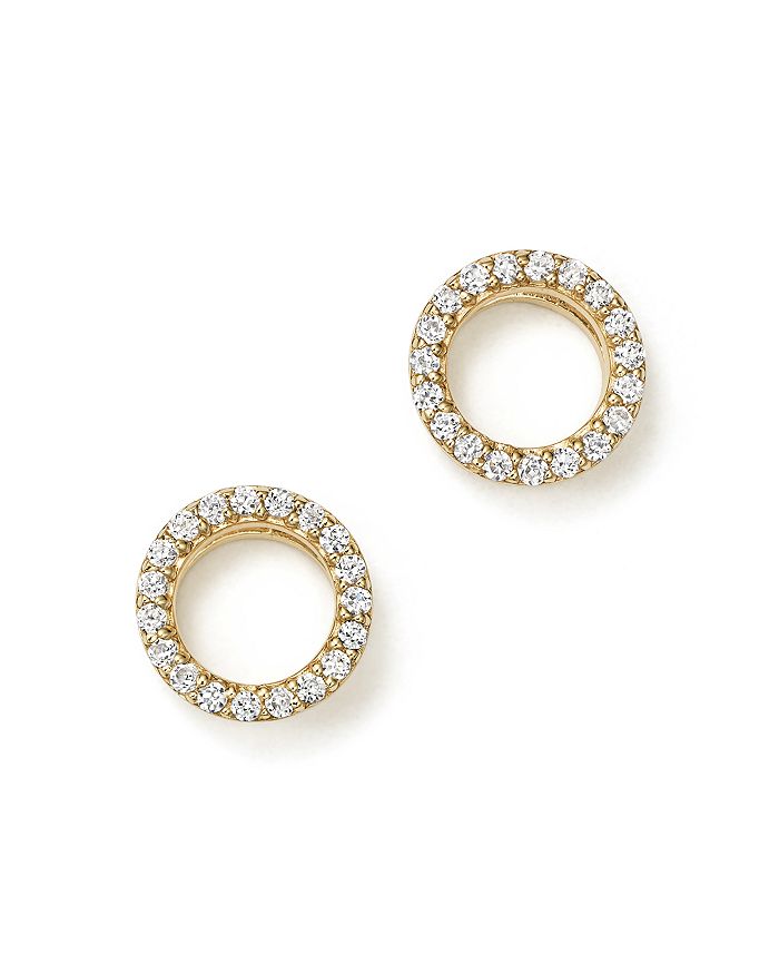 Bloomingdale's Diamond Circle Stud Earrings In 14k Yellow Gold,.20 Ct. T.w. - 100% Exclusive In White/gold