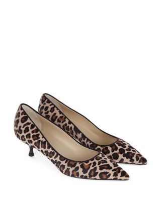 Carrie Leopard Calf Hair Kitten Heel Pumps