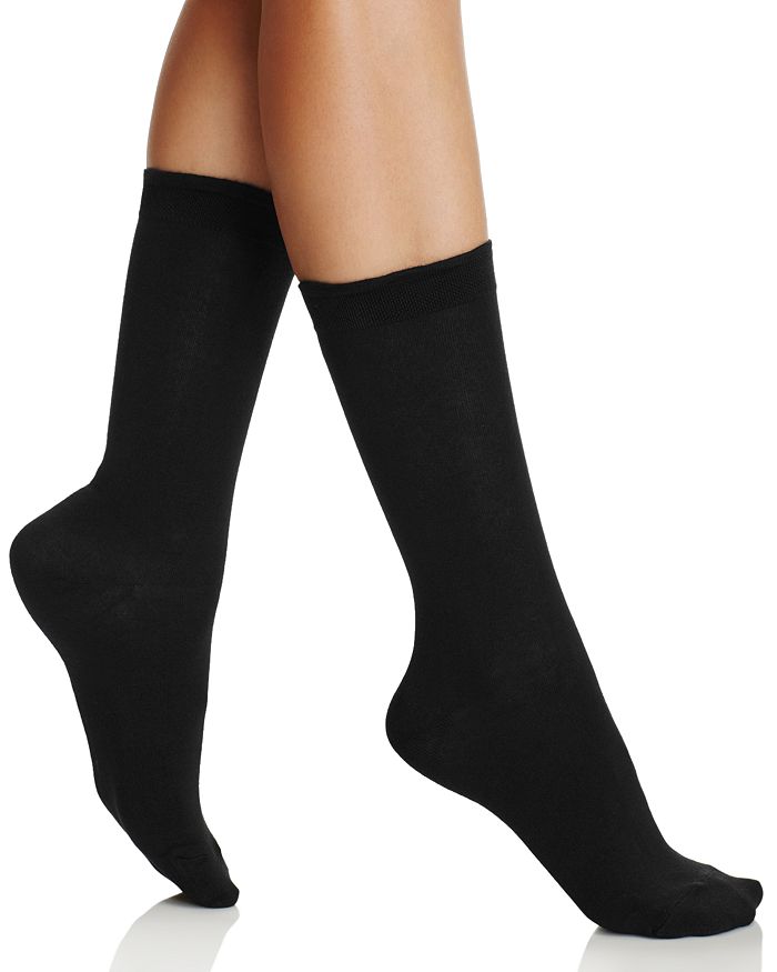 Shop Hue Solid Femme Socks In Black