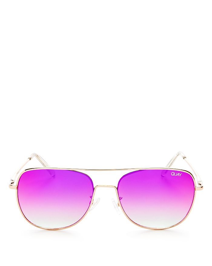 Quay Women's Running Riot Mirrored Aviator Sunglasses, 57mm