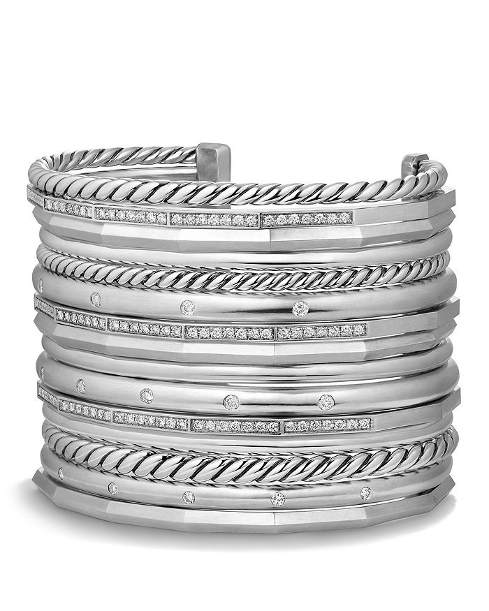 David Yurman - Stax Wide Cuff Bracelet with Diamonds