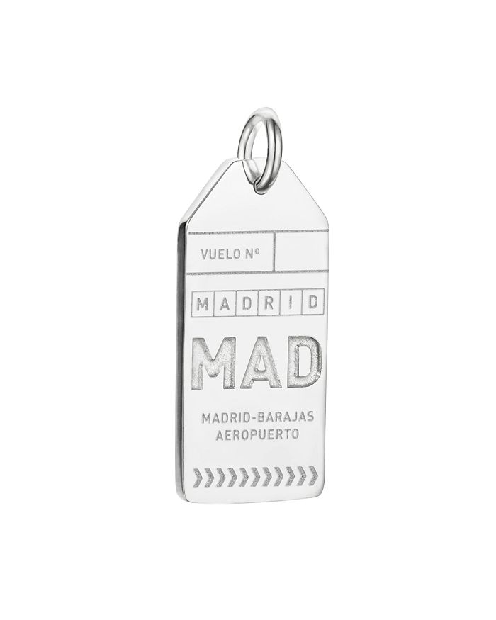 Jet Set Candy Mad Madrid Luggage Tag Charm In Silver