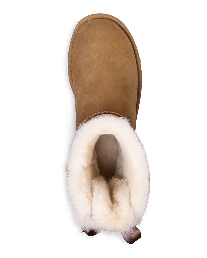 Ugg Mini Bailey Bow Ii Shearling Fur Boots In Chestnut