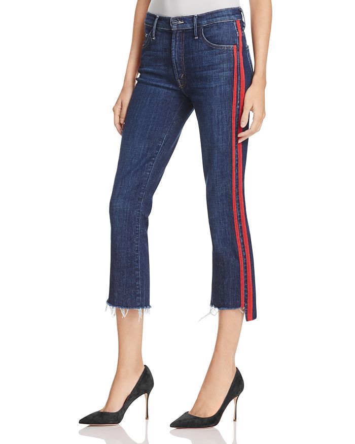 MOTHER Insider Step Crop Fray Jeans in Speed Racer | Bloomingdale's