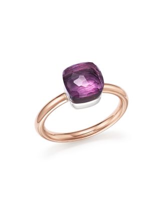 Pomellato Nudo Mini Ring with Faceted Amethyst in 18K Rose and White ...