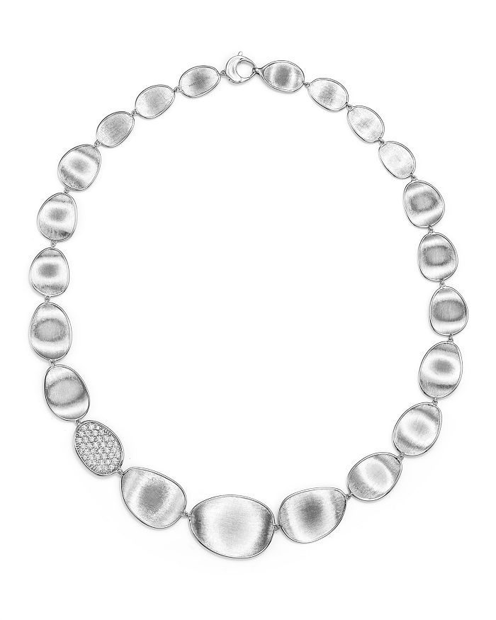 Marco Bicego 18k White Gold Lunaria Diamond Collar Necklace, 16.5