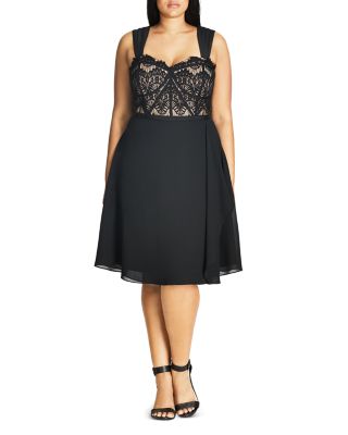 City Chic Plus City Chic Eyelash Evie Dress