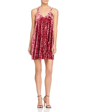 AQUA - Crushed Velvet Slip Dress - 100% Exclusive