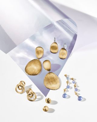 18 K Yellow Gold Round Stud Earrings