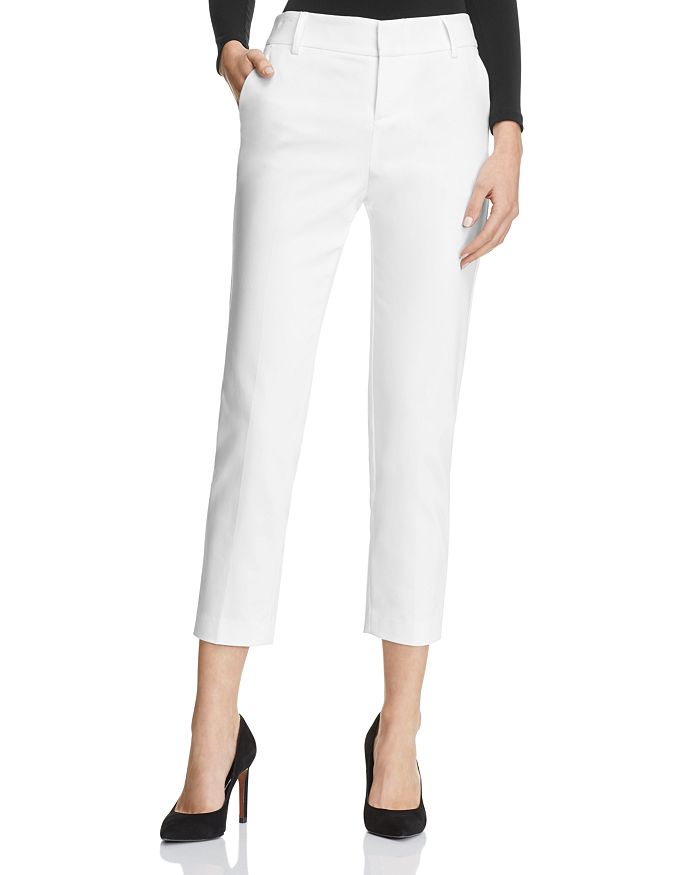Shop Alice And Olivia Alice + Olivia Stacey Cropped Slim Pants In White